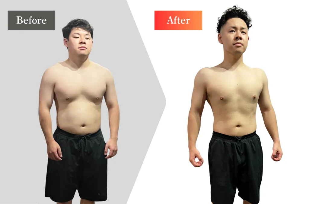 30代男性のビフォーアフター（ダイエット）