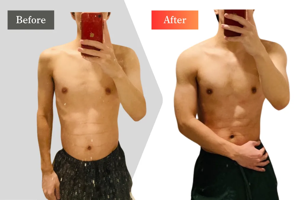 30代男性のビフォーアフター（筋力アップ）