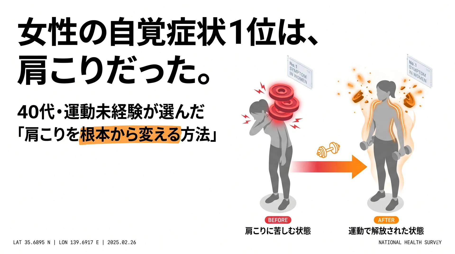 女性の自覚症状1位は肩こりだった｜40代・未経験が選んだ運動