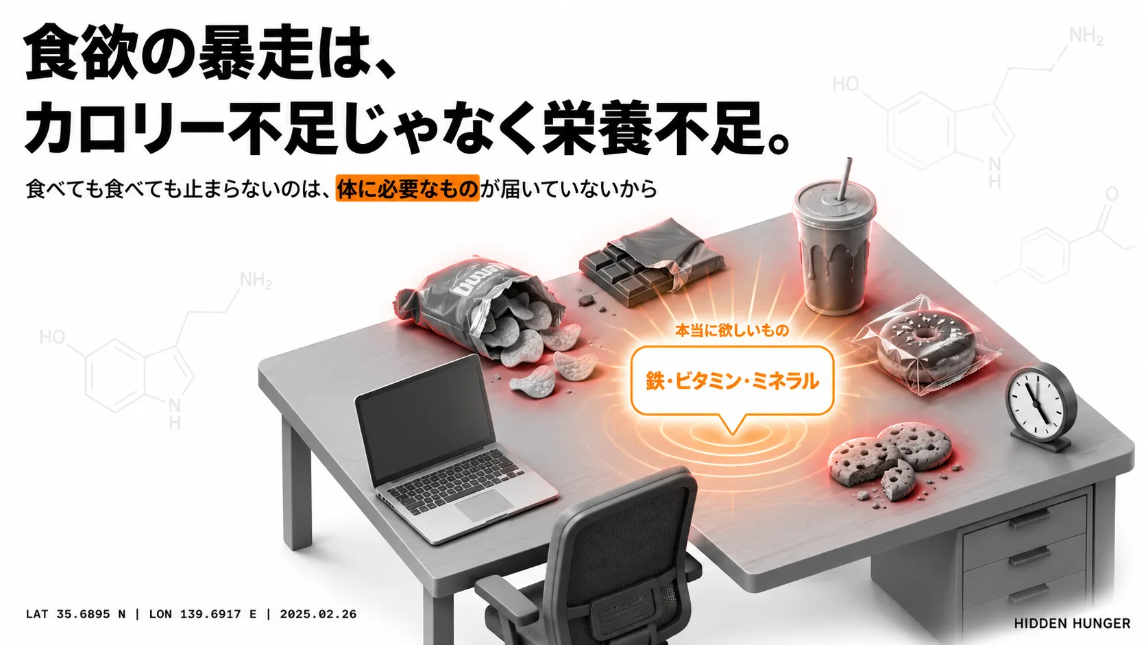 夕方になると甘いもの・しょっぱいものが止まらないのは、意志の弱さではなく「栄養不足のサイン」かも！？