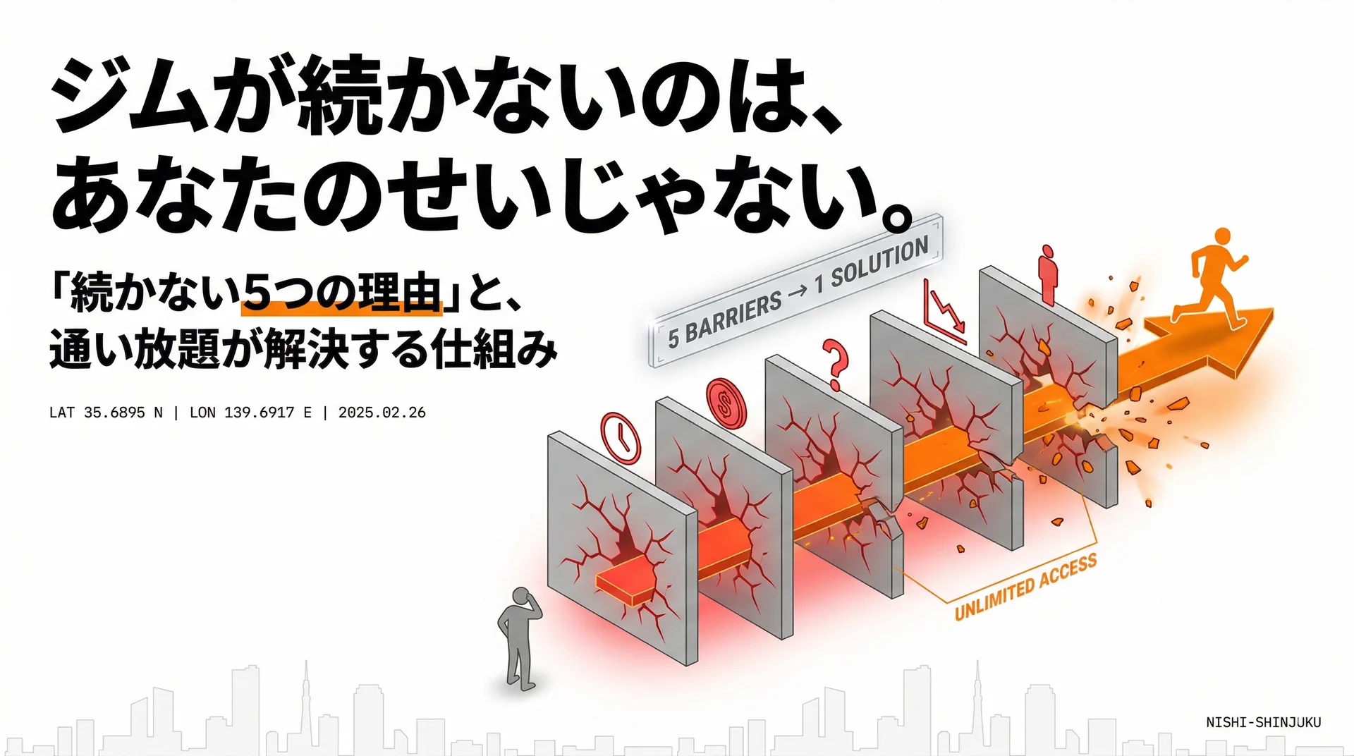 ジムが続かない5つの理由と解決策｜西新宿で通い放題パーソナルジムを選ぶべき理由